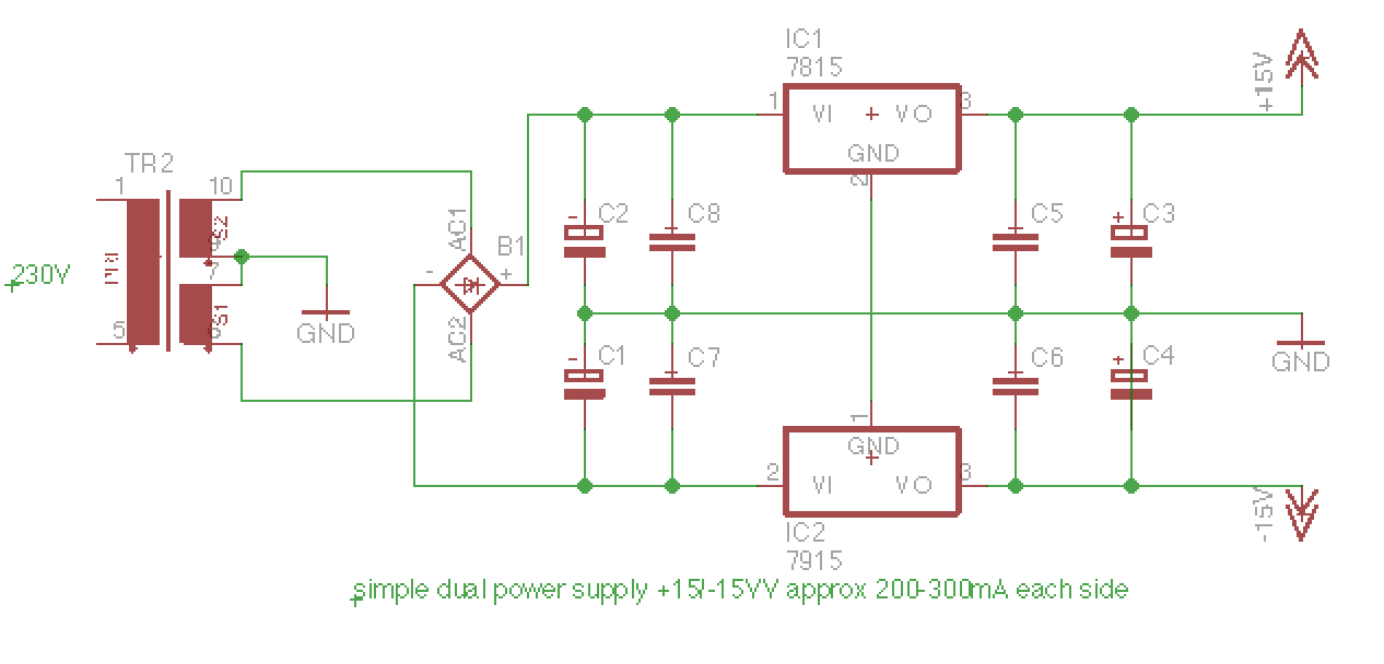 simple linear dual power supply 