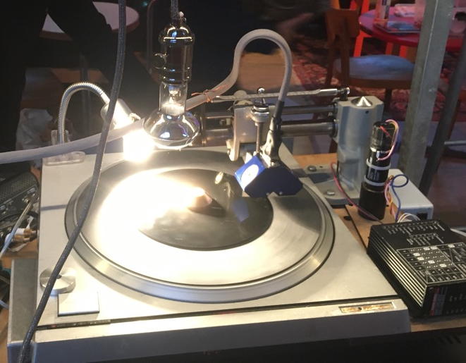 caruso cutterhead on flokason portable lathe, thorens overhead and sp10 